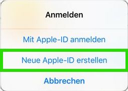Neue Apple-ID erstellen